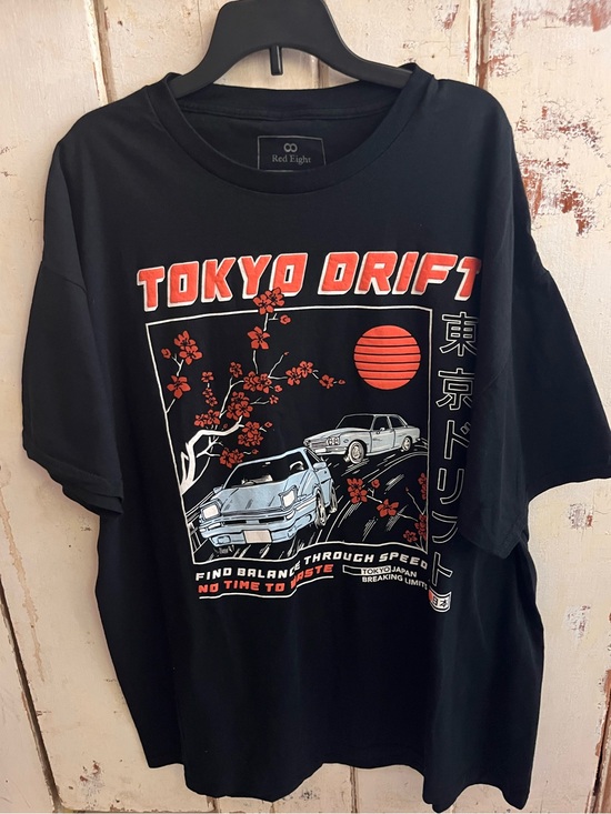 Red Eight Other - Tokyo Drift Racing Graphic Tee by Red Eight — Black with Red Accents